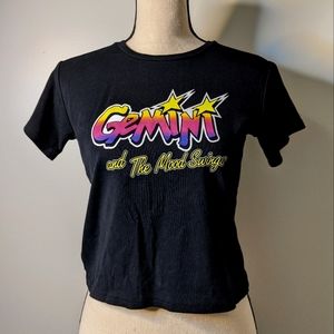 Horoscopez Gemini Black Crop Top/Tee size XL